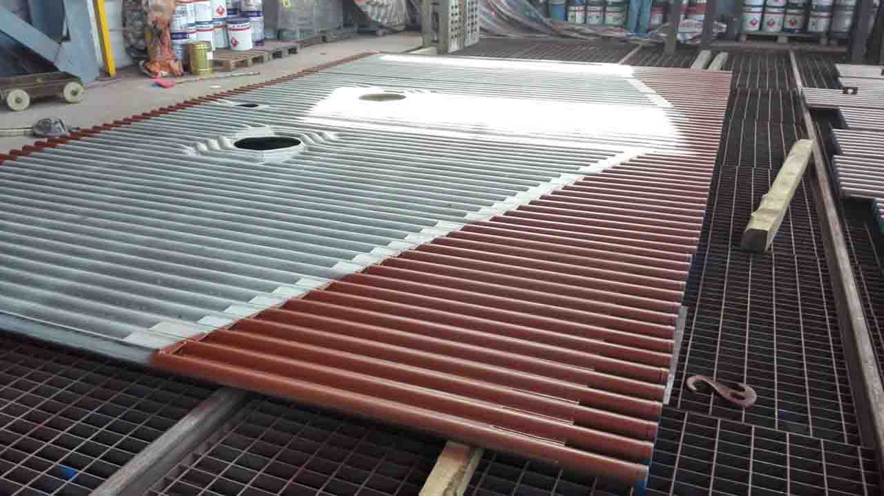 水冷壁管屏(Φ63.5×6.6mm) Φ63.5×6.6mm 内螺纹5根组屏 6m长 节距76.2mm 材质SA-210C